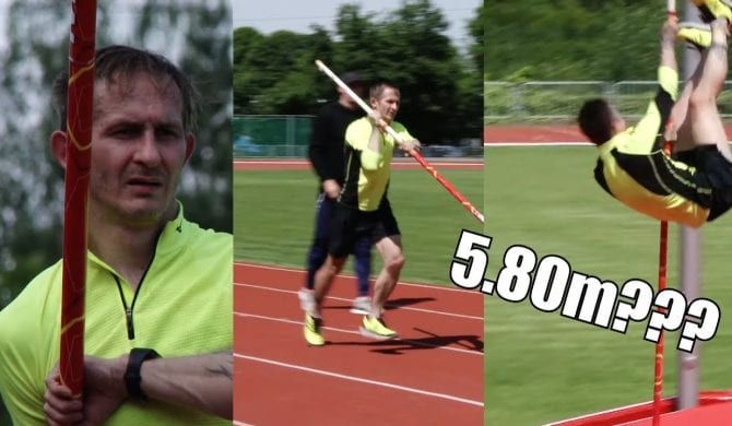 Eldo uczy się skoku o tyczce