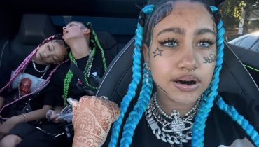 12-letnia córka Kanye Westa i Kim Kardashian szokuje wyglądem. Tatuaże na twarzy, czarne zęby i niebieskie włosy