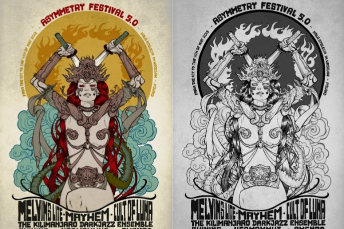 Znakomita grafika projektu Malleusa dla Asymmetry Festival 5.0