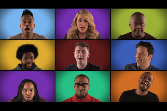 Fallon, The Roots, Sam Smith, One Direction, Christina Aguilera, Usher i inni – zobaczcie wyjątkowe „We Are the Champions”