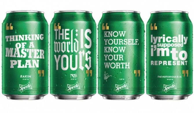 Drake, Nas, Notorious B.I.G., Rakim – teksty gwiazd hip-hopu na puszkach Sprite`a